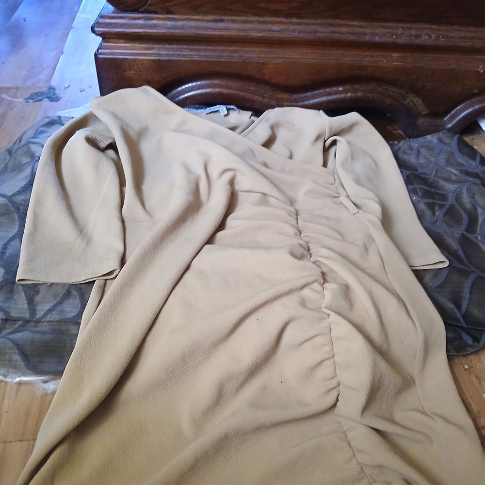 Absolutely Famous Tan Midi Dress